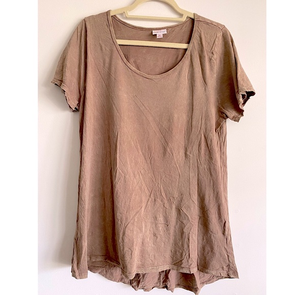 LuLaRoe Acid Washed Brown Classic T Top - Size XL - Picture 1 of 3